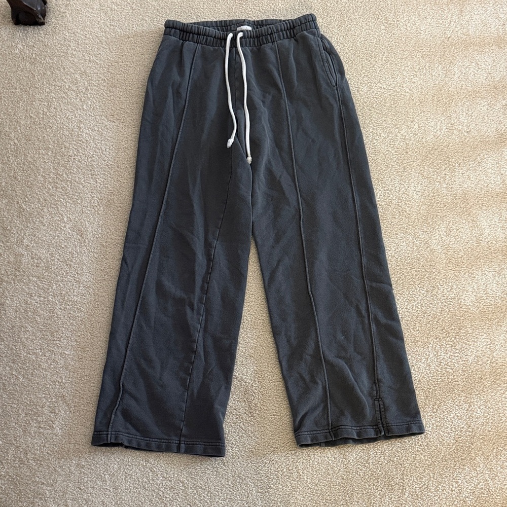Aerie Womens Dark Gray wide leg Sweatpants